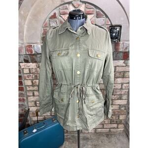 Blu Pepper shacket green khaki yellow knit aztec pattern sweater back